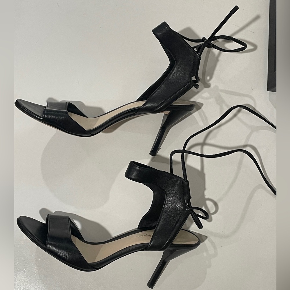 3.1 Phillip Lim Leather Lace Up Kitten Heel Sandals